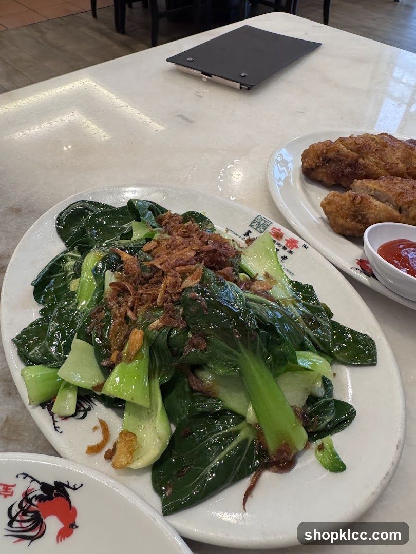 Stir-fried Greens with Crispy Shallots