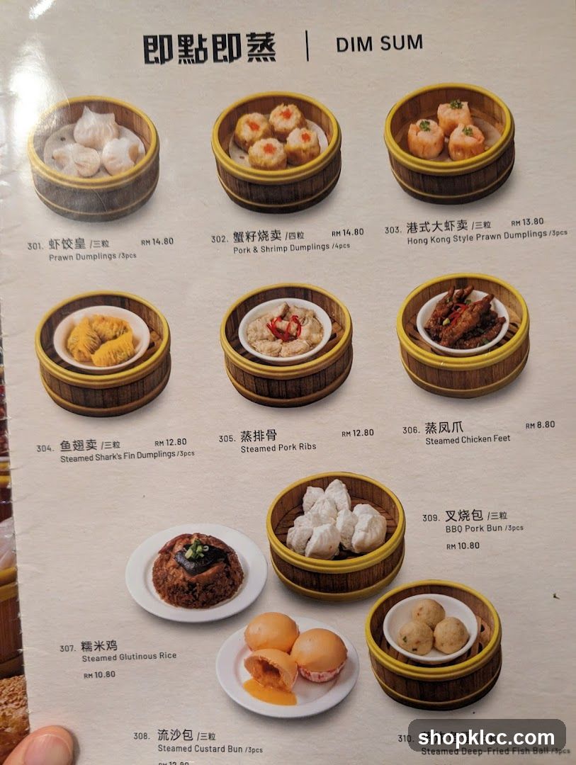 Dim Sum Menu