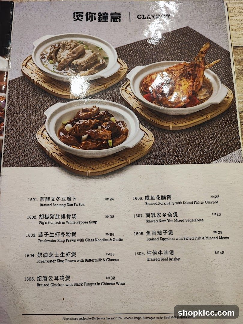 CLAYPOT Menu