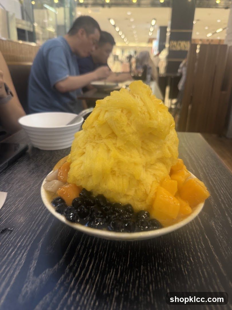 Mango shaved ice with toppings