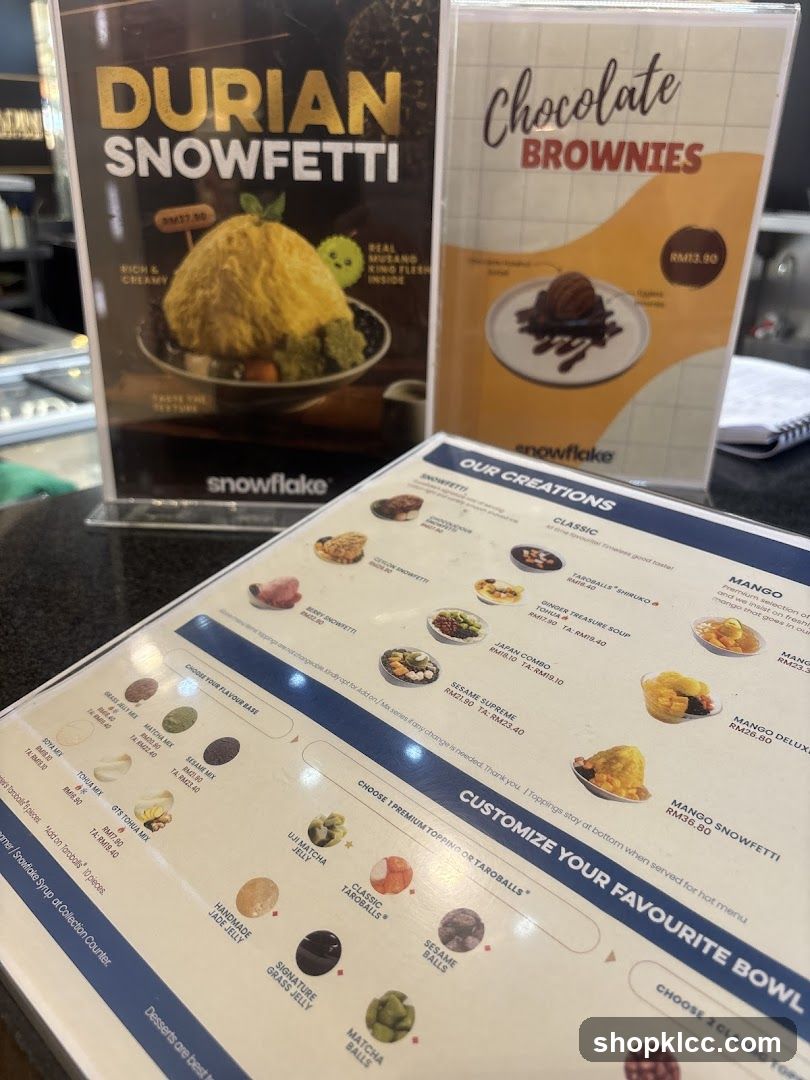Snowflake Menu