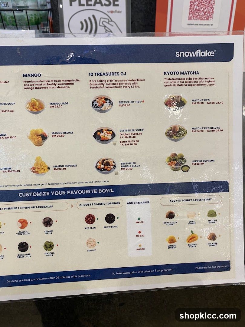 Snowflake Menu