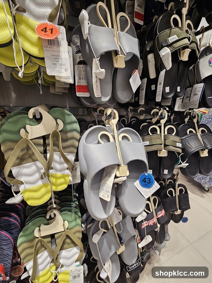 Display of Sandals and Flip-flops