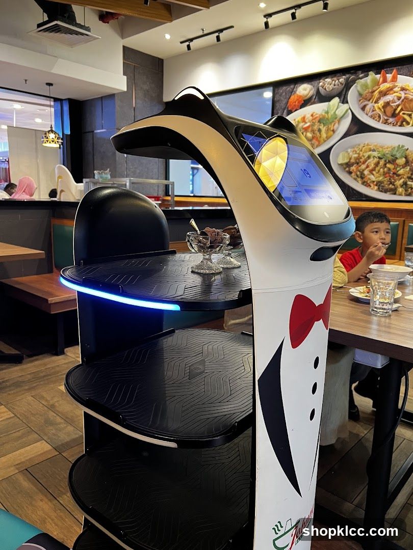 Robot waiter in a restaurant
