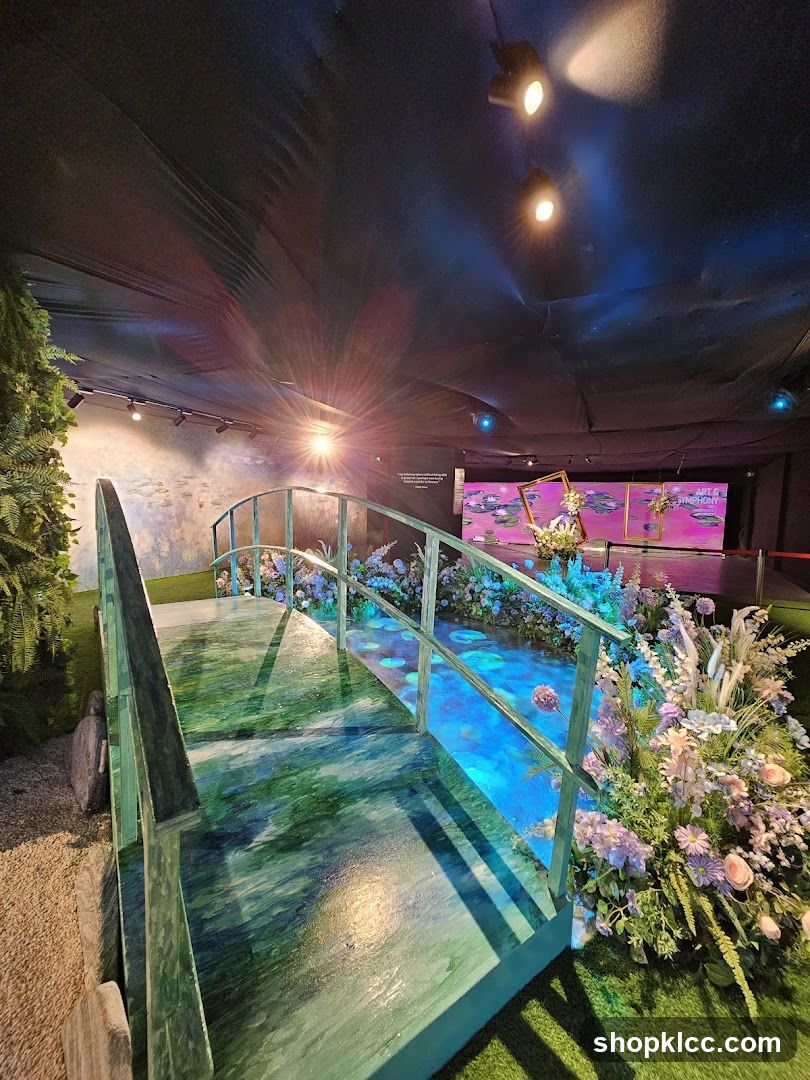 Art Installation with Bridge and Water Feature