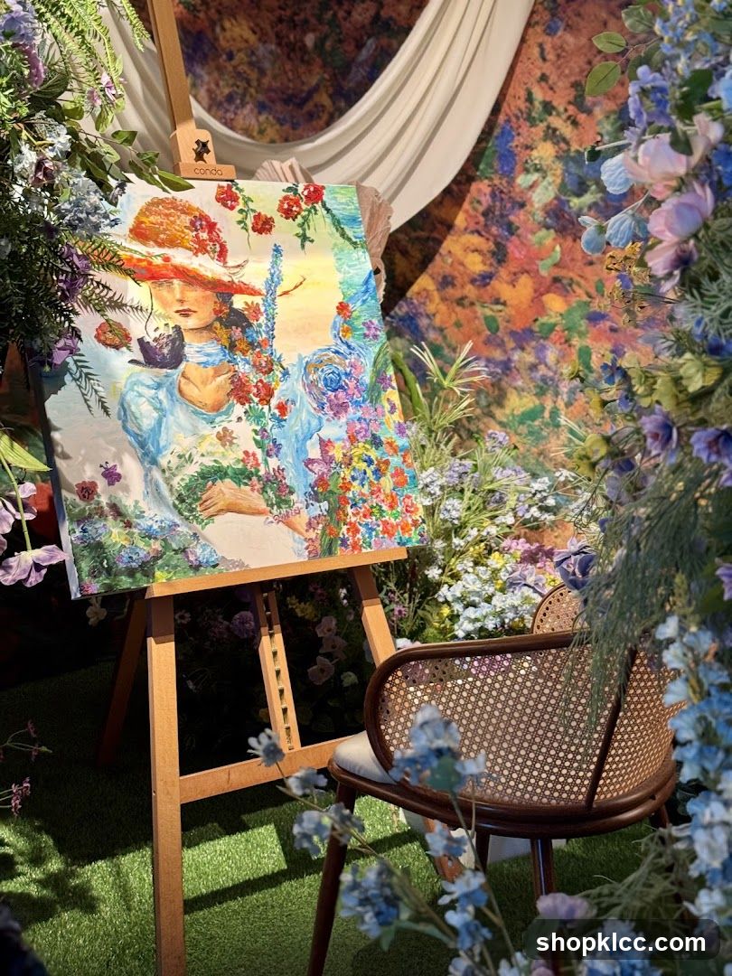 Artistic Display with Floral Accents