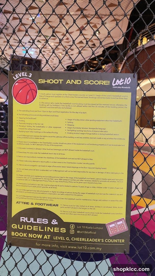 Rules and Guidelines for Level 3 Basketball Court