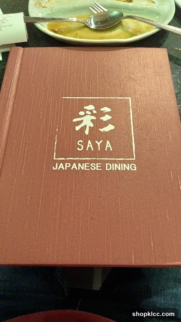 Saya Japanese Dining Menu