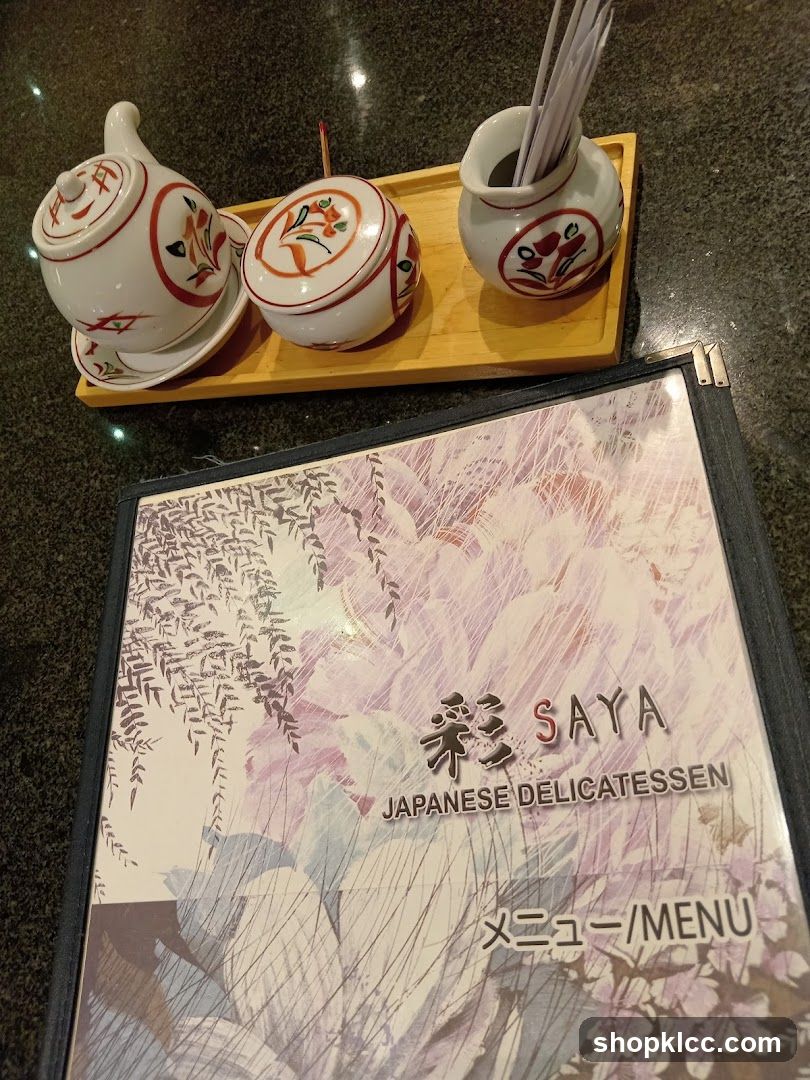 SAYA Japanese Delicatessen Menu