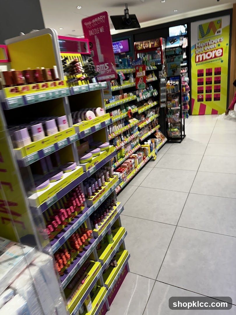 Cosmetics aisle in a store