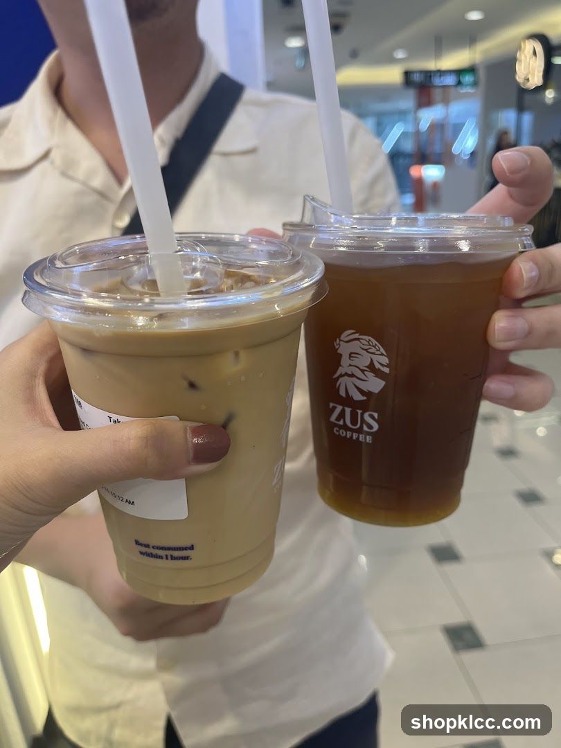 Two iced coffee drinks