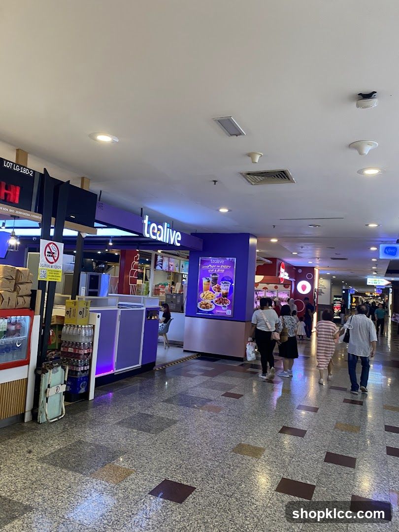 Shopping Mall Interior with Tealive Storefront