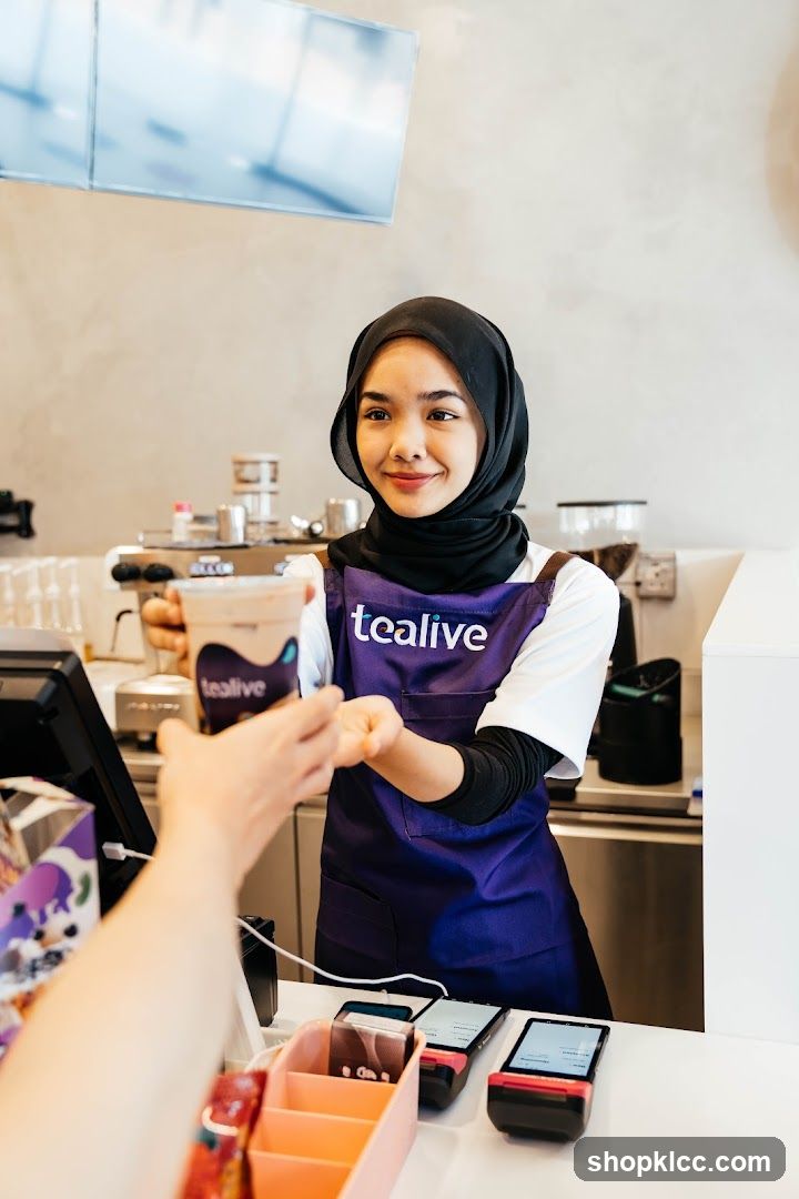 Tealive Staff Serving Customer