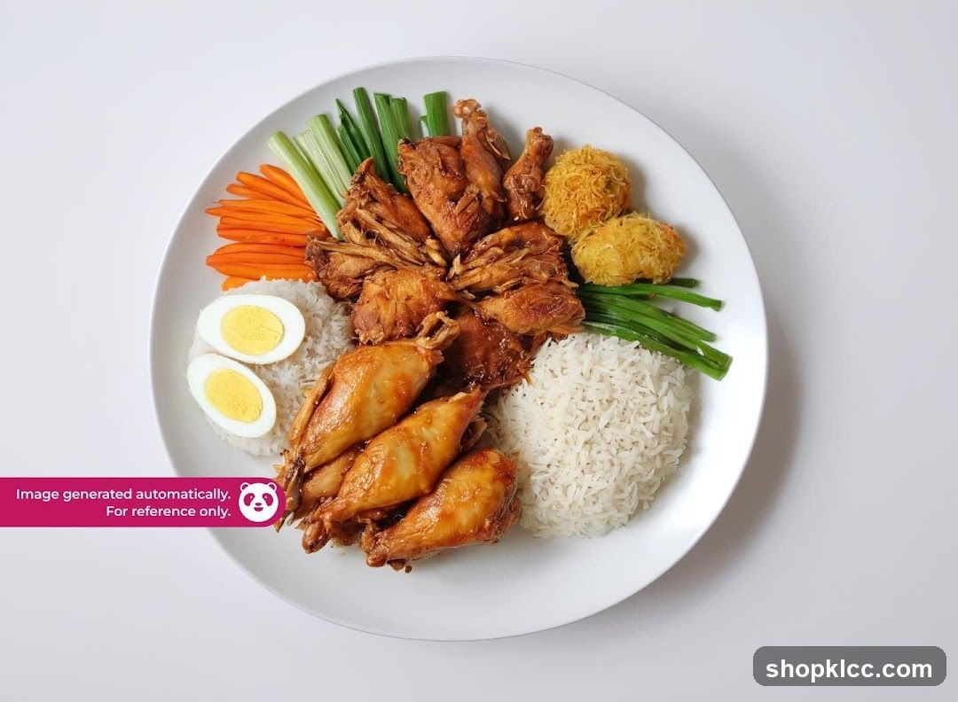 Chicken Rice Plate with Vegetables and Fried Items