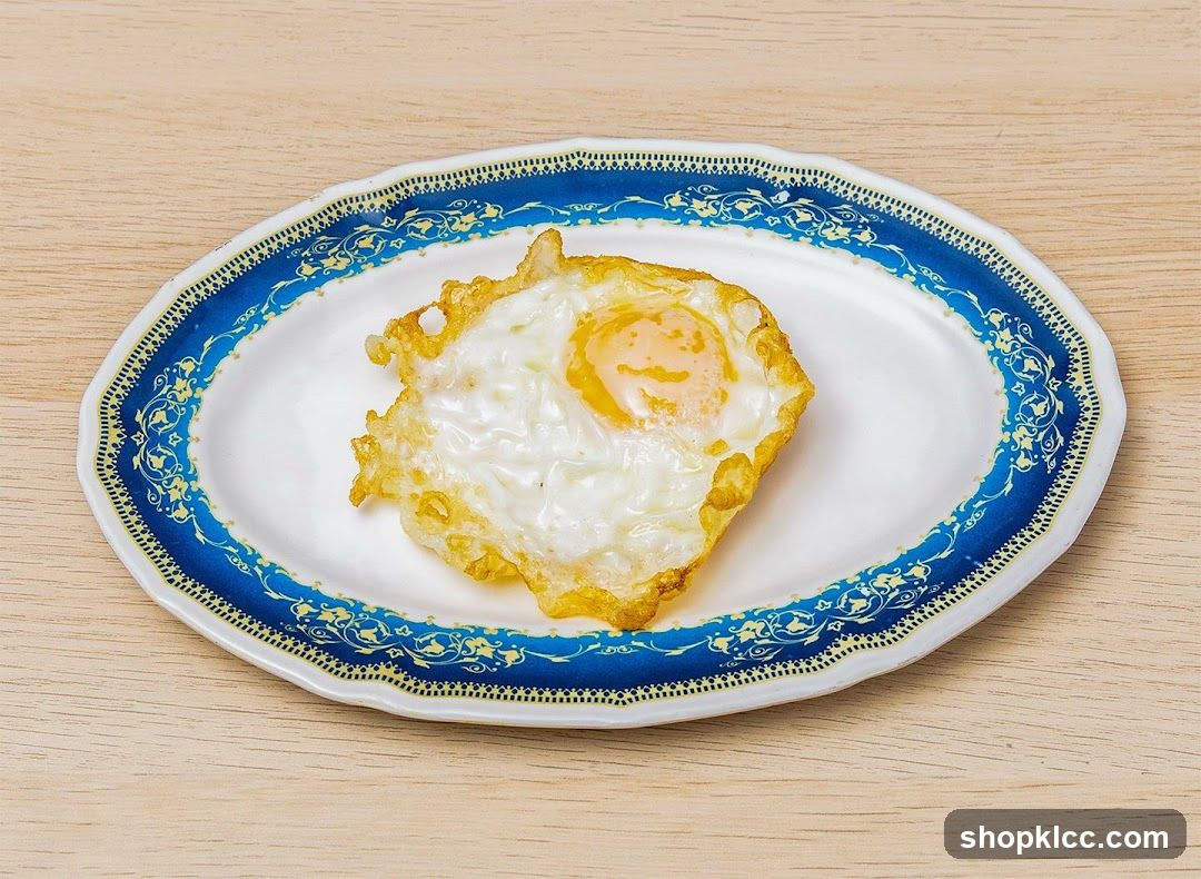 Fried Egg on Decorative Plate