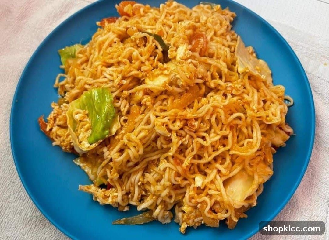 Spicy Fried Noodles with Egg and Vegetables