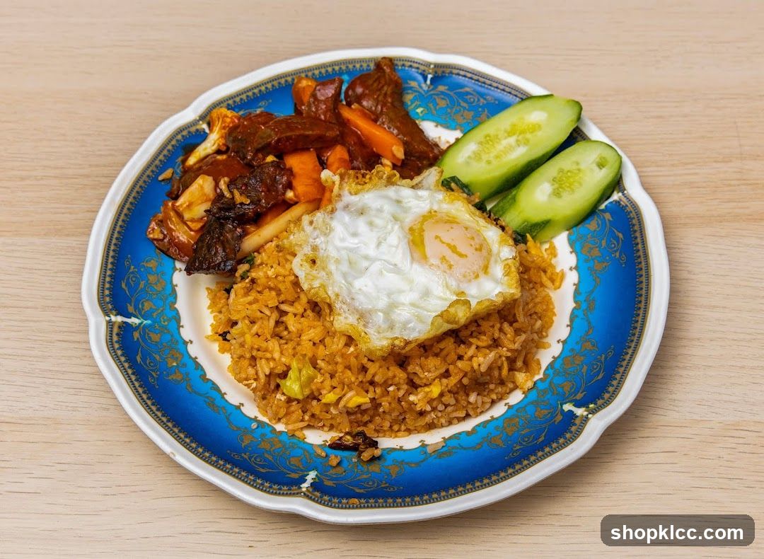 Fried Rice with Fried Egg and Side Dishes