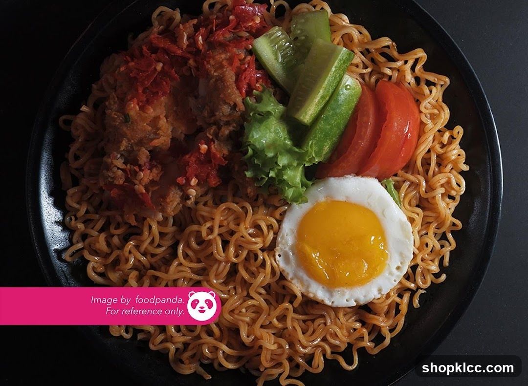 Noodle Dish with Fried Egg and Toppings