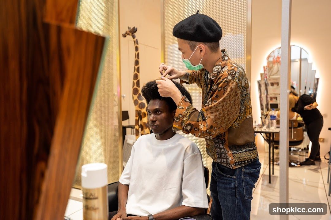 Barber at work