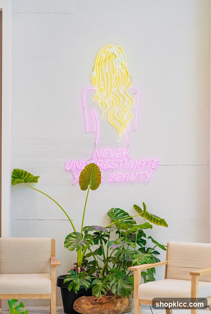 Neon Signage and Plants