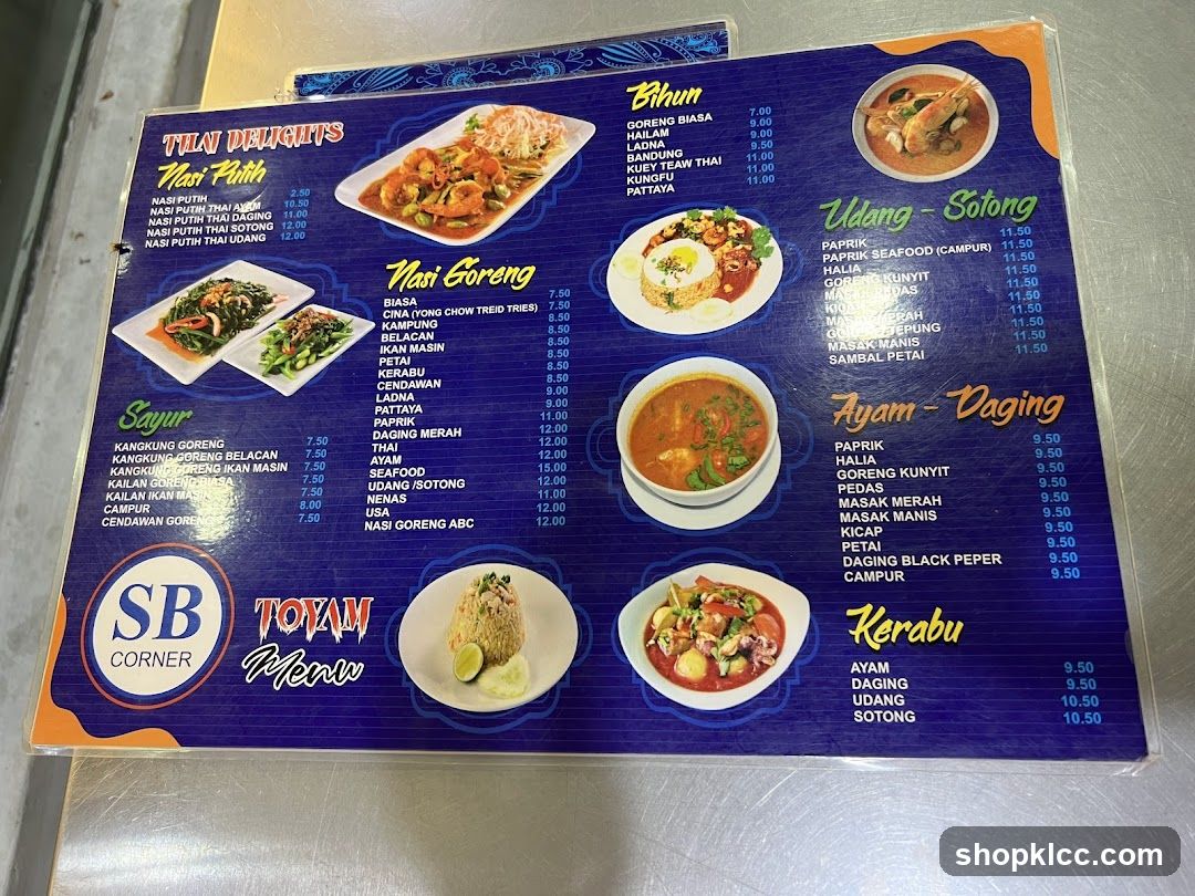 SB Corner Menu
