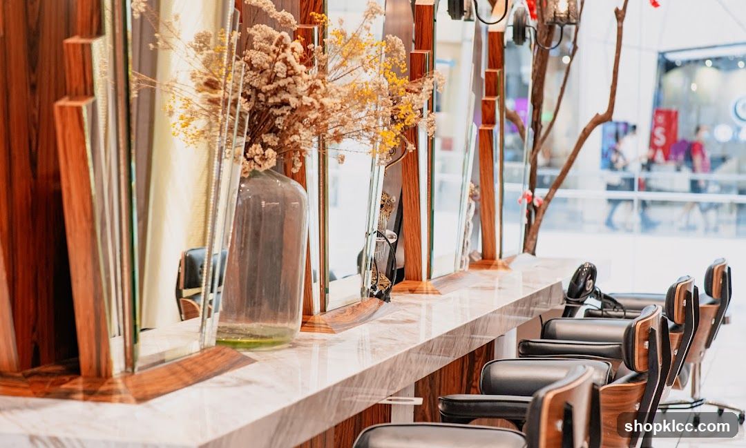 Salon Interior with Mirrors and Decor