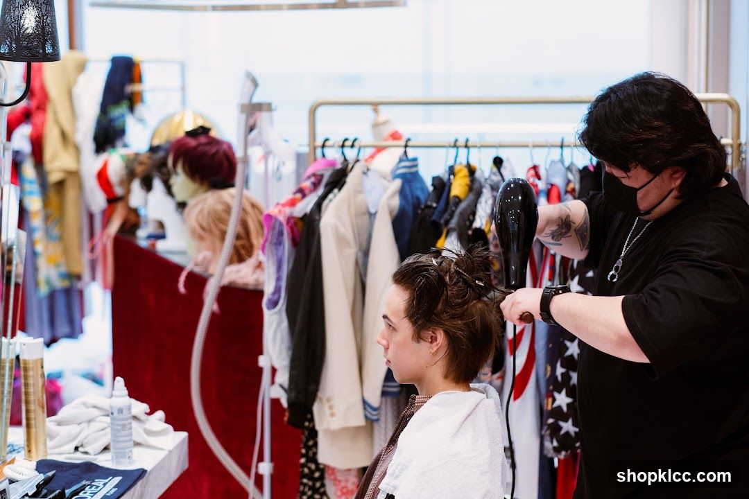 Hair Styling Session in a Fashion Boutique