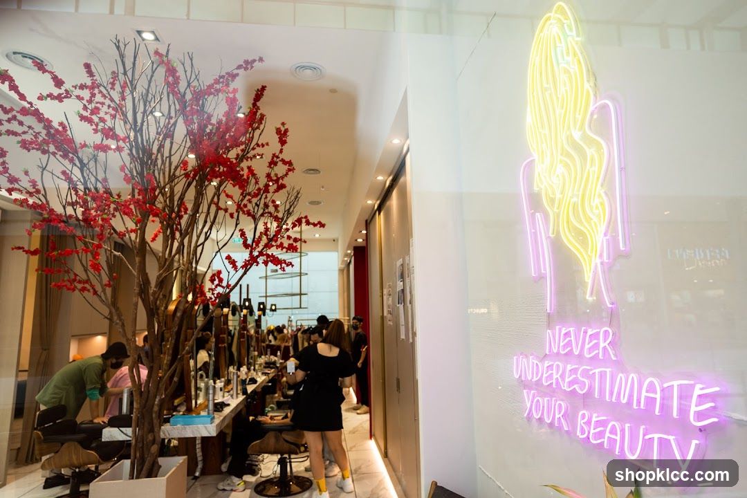 Salon Interior with Neon Signage