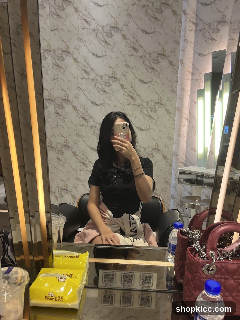 Mirror selfie in a salon or spa