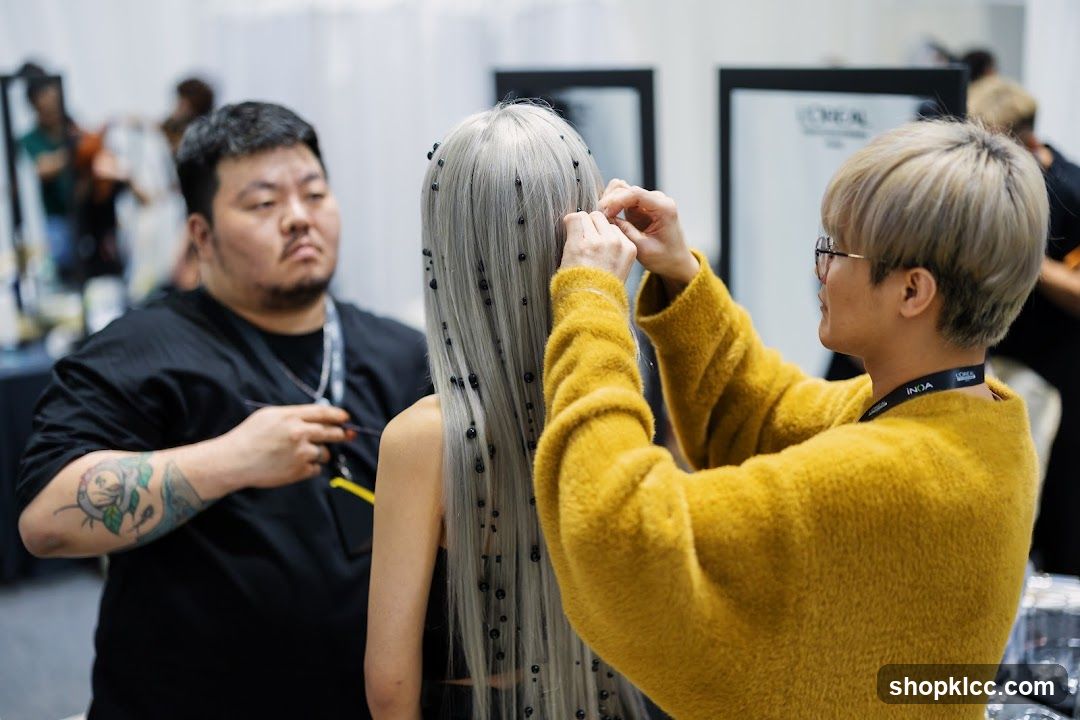 Hair Styling Session at Salon Event