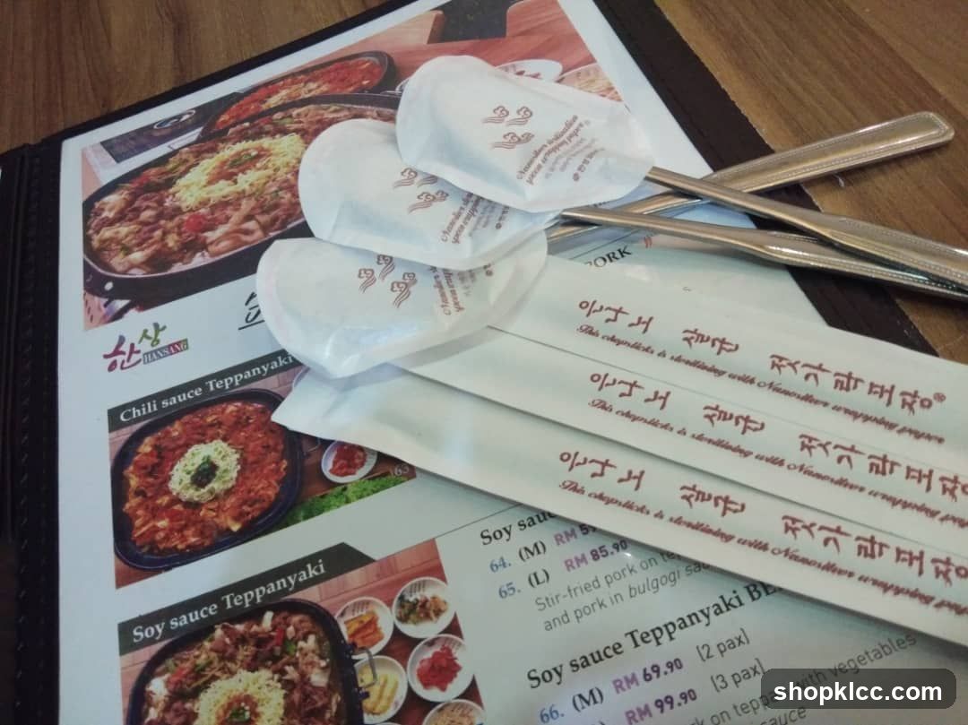 Teppanyaki Menu with Condiments
