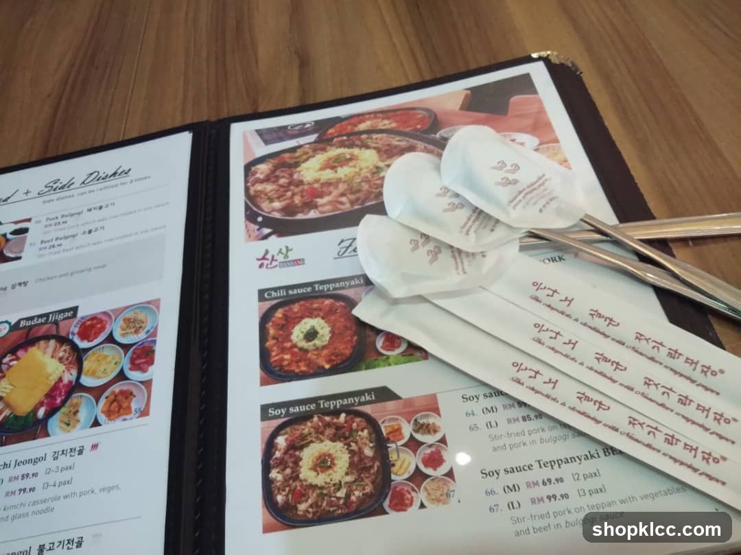 Teppanyaki Menu with Condiments