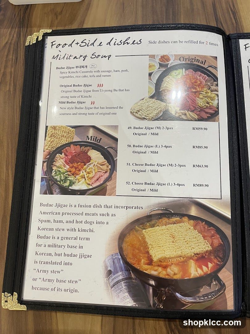 Military Soup Menu