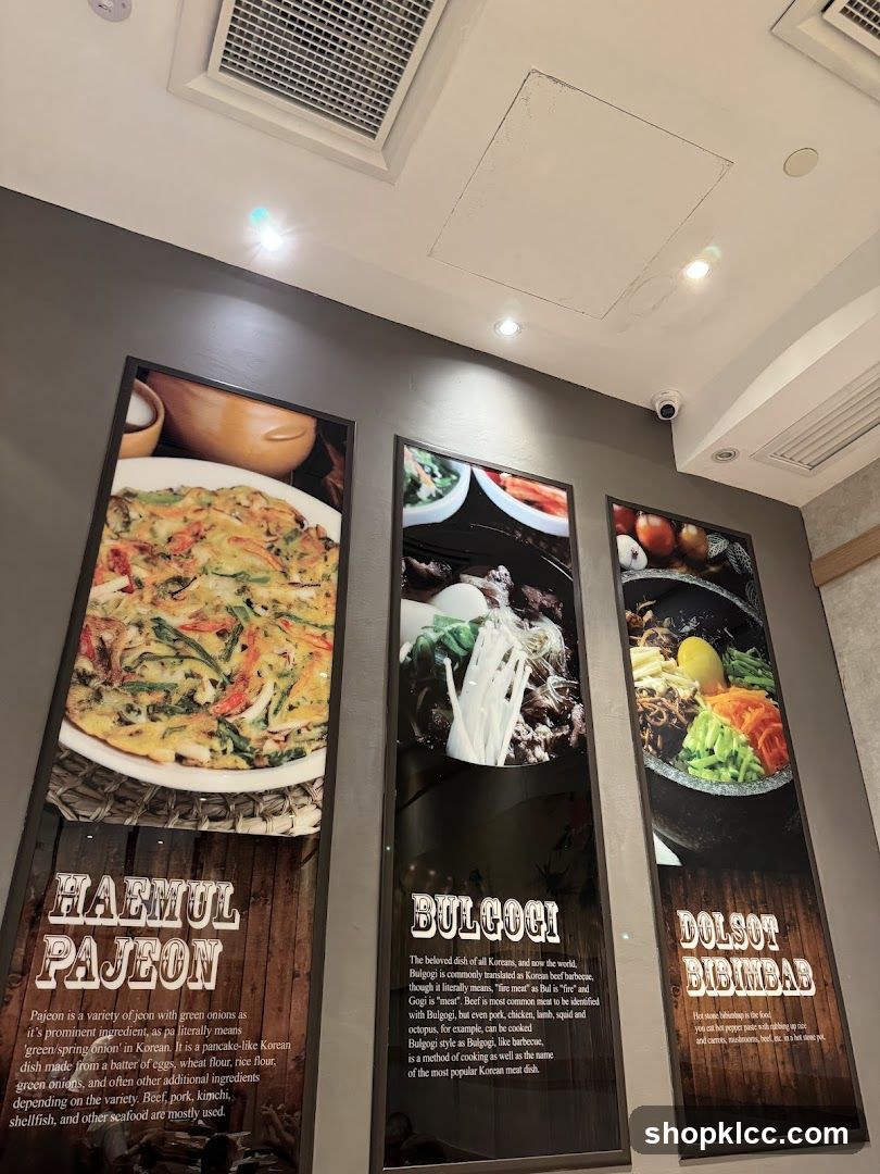 Korean Cuisine Menu Display