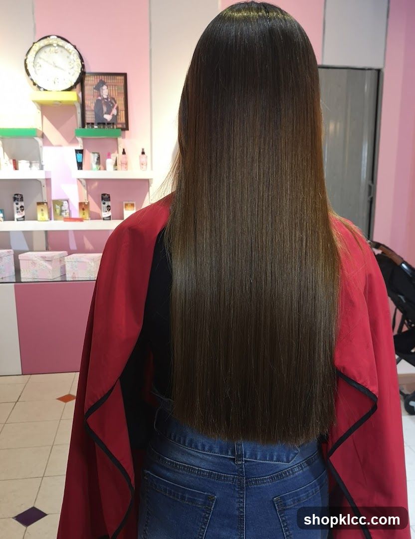 Salon Interior with Long Hair Styling