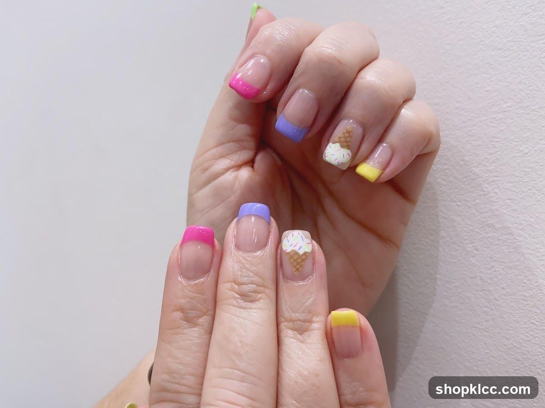 Ice Cream Cone Nail Art