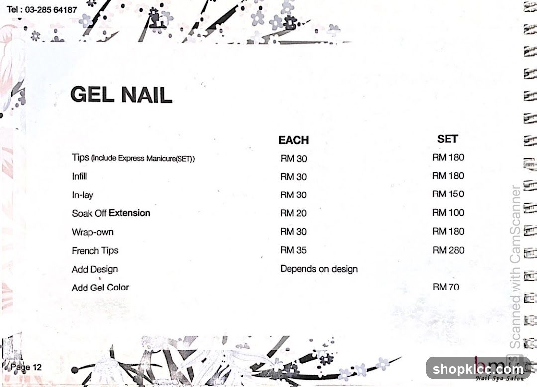 Gel Nail Price List