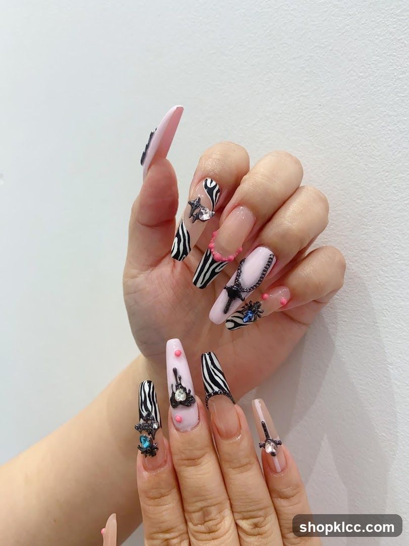 Zebra Print Nail Art