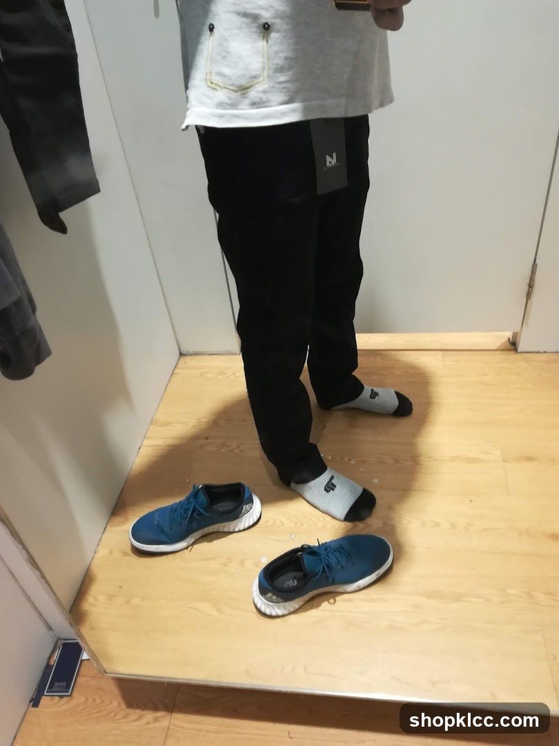Trying on clothes