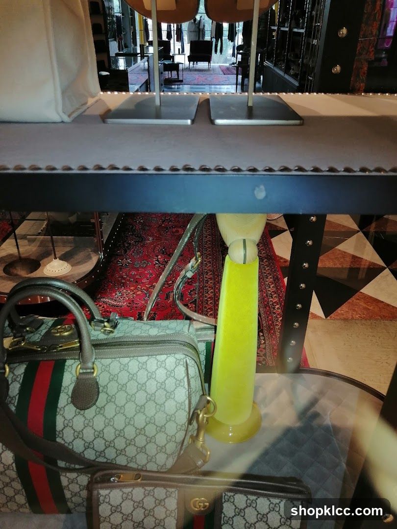 Designer Handbags on Display