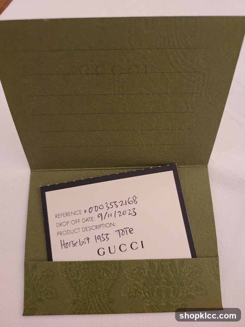 Gucci Product Information Card