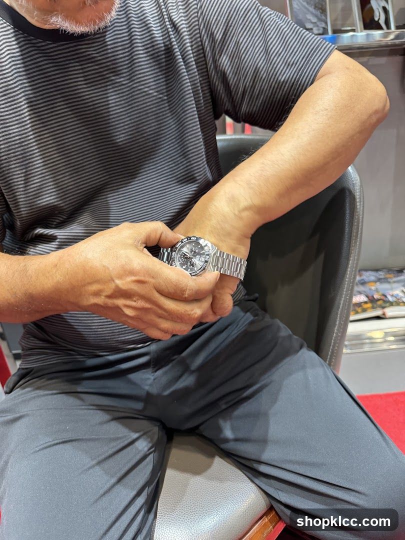 Man trying on a watch