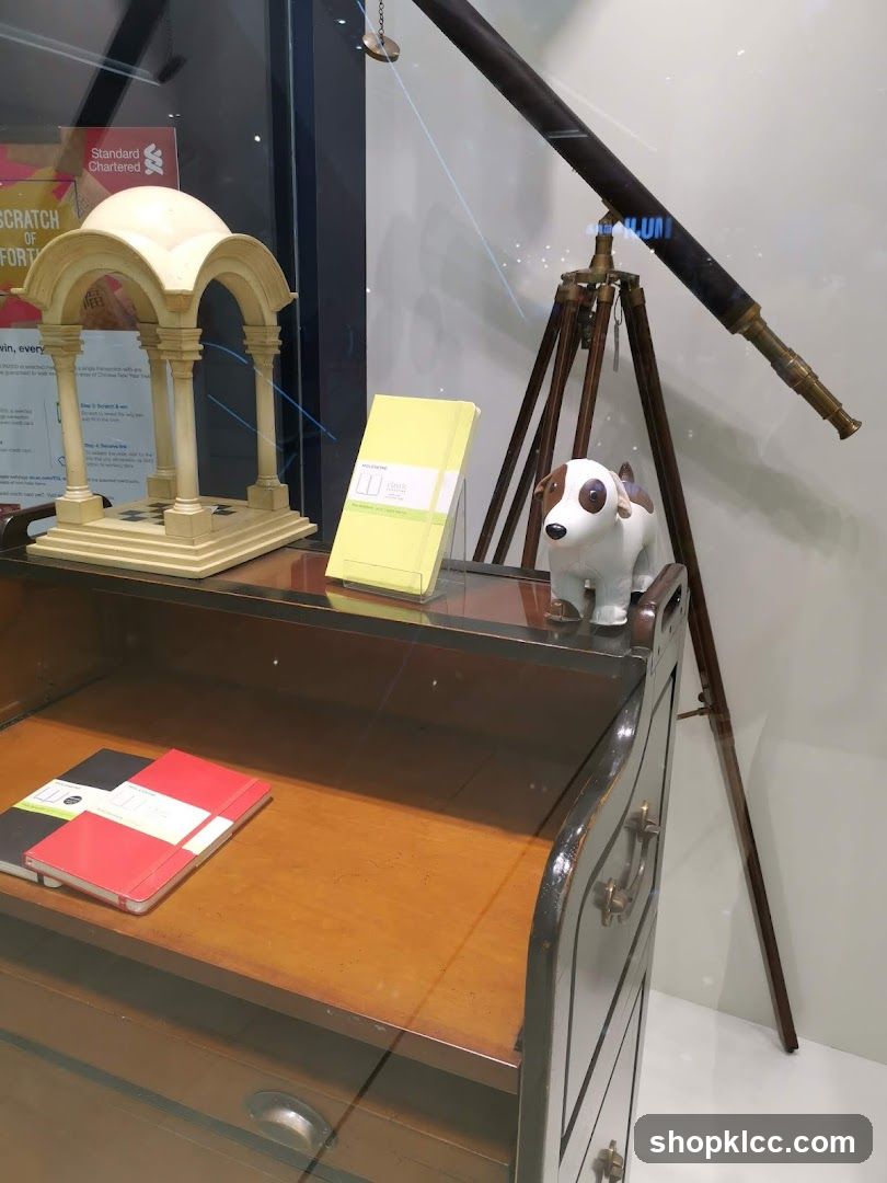 Display with antique items