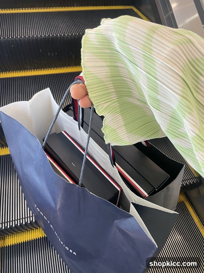 Shopping Bags on Escalator