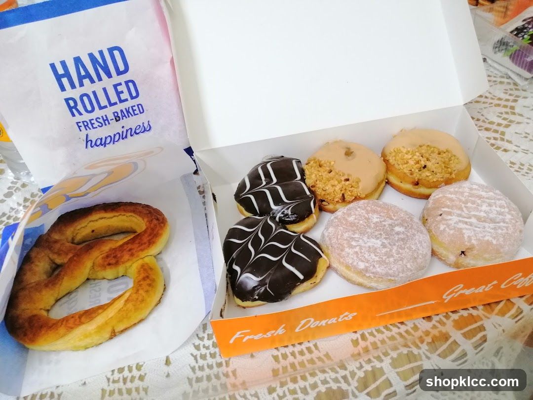 Assorted Donuts and Pretzel