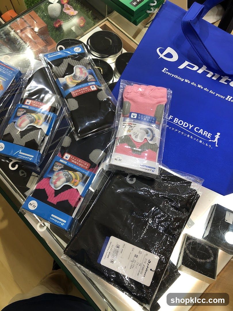 Phiten Sports Support Socks and Bag