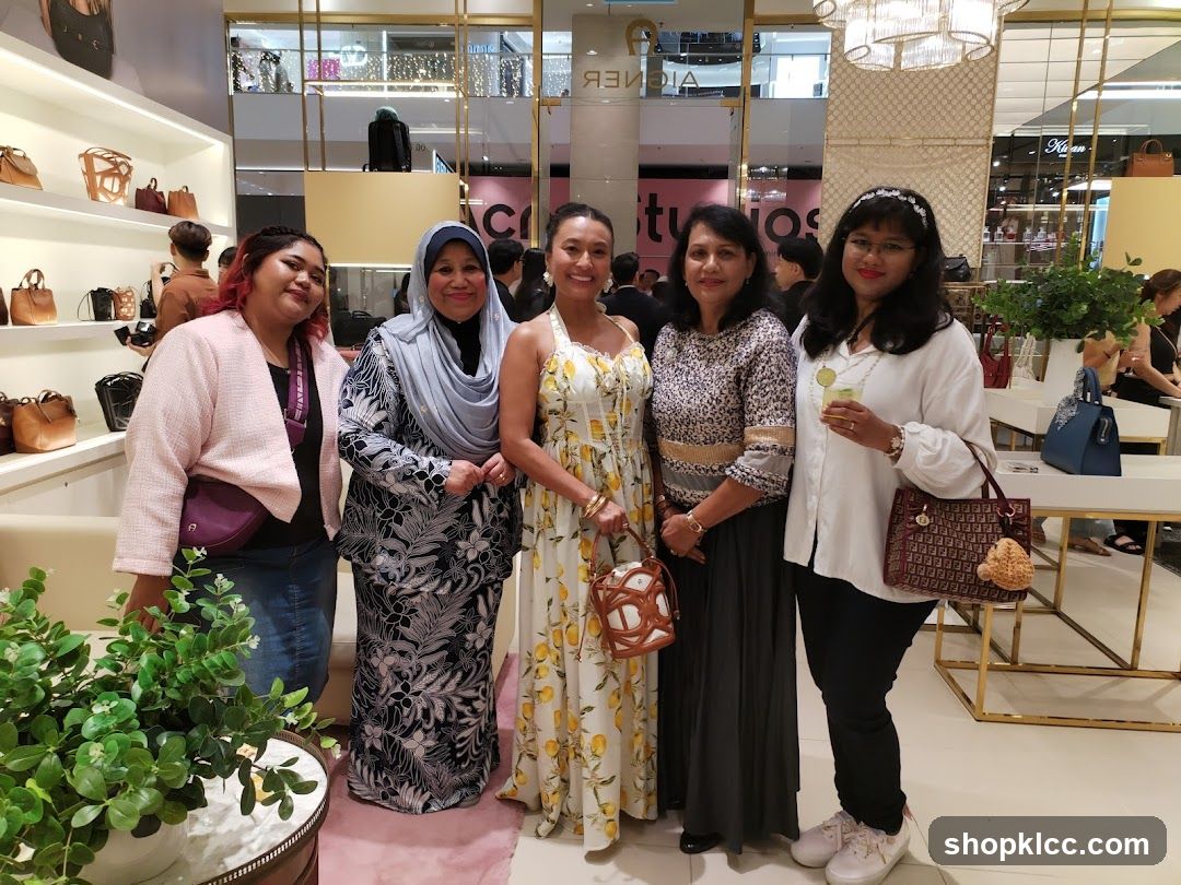 Women Posing in a Luxury Handbag Store