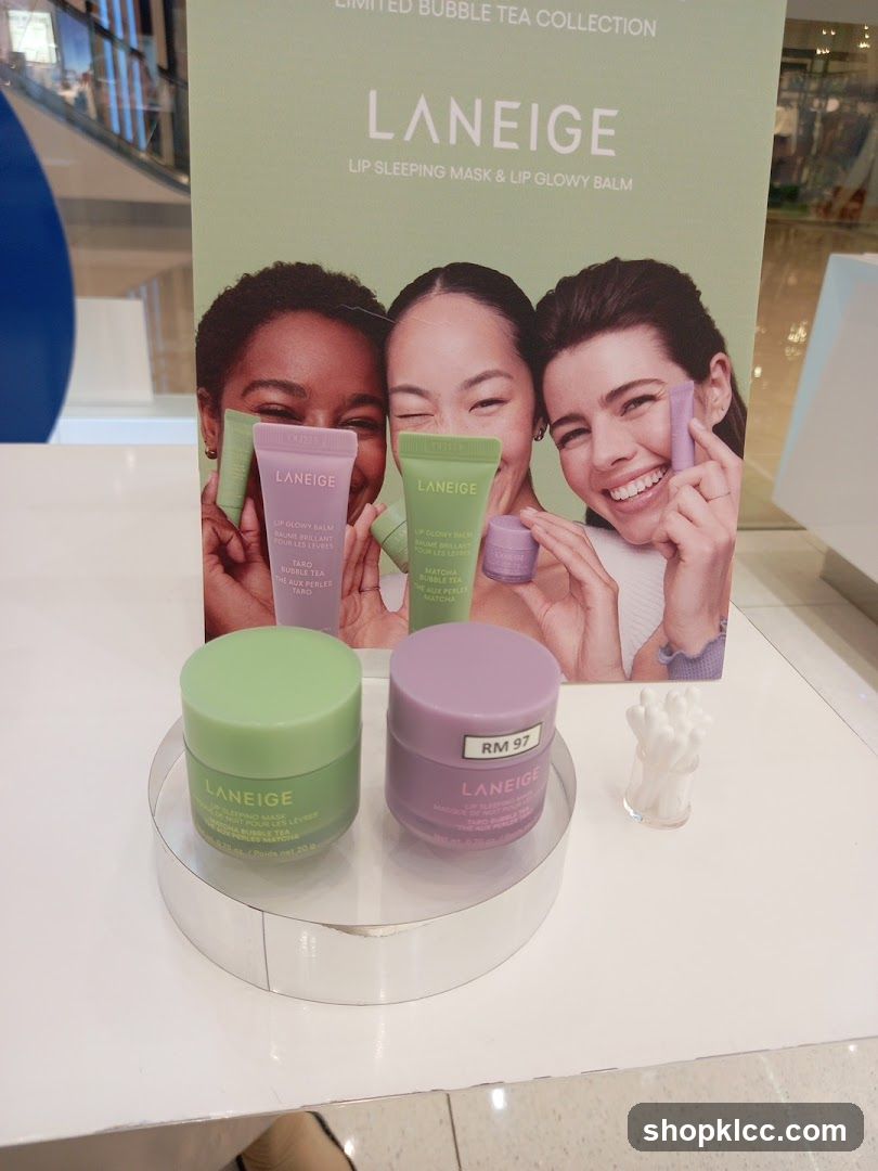 Laneige Lip Sleeping Mask and Lip Glowy Balm Display