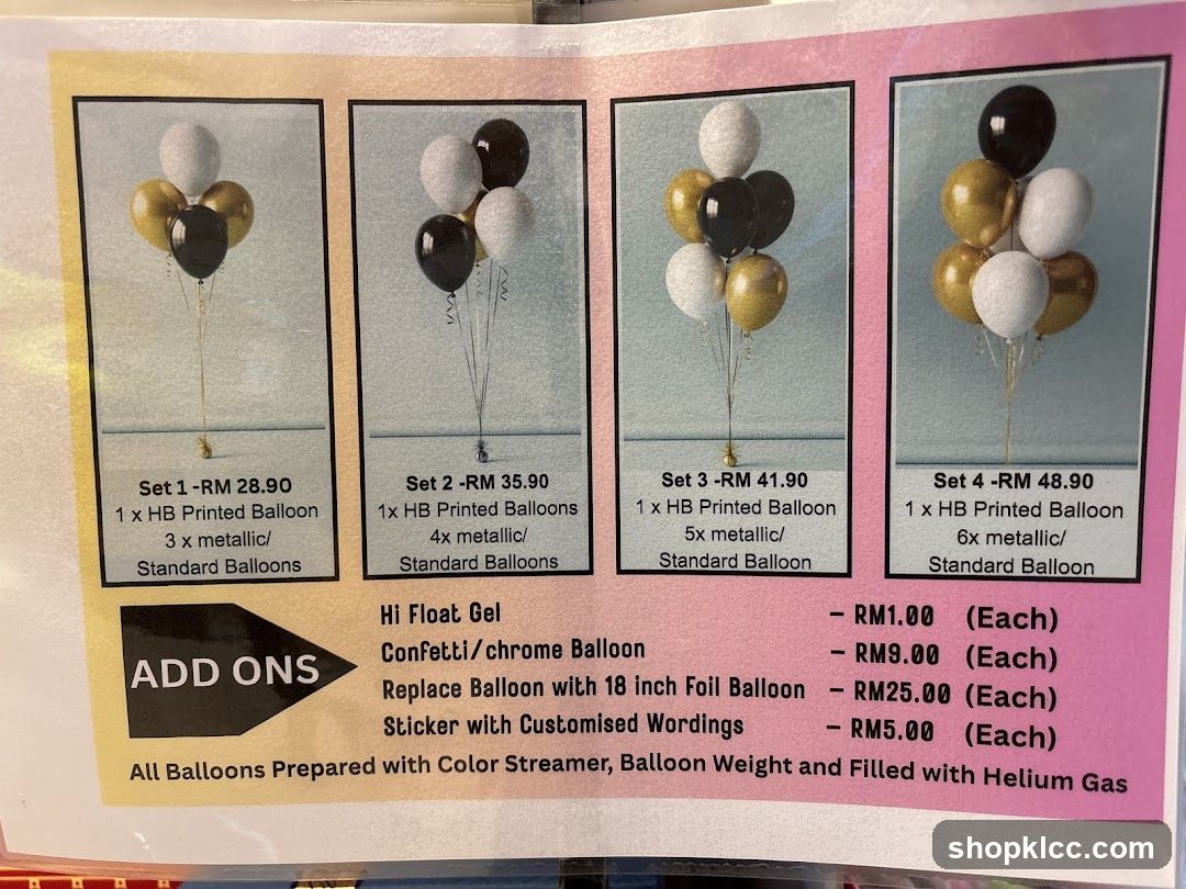 Balloon Packages and Add-Ons