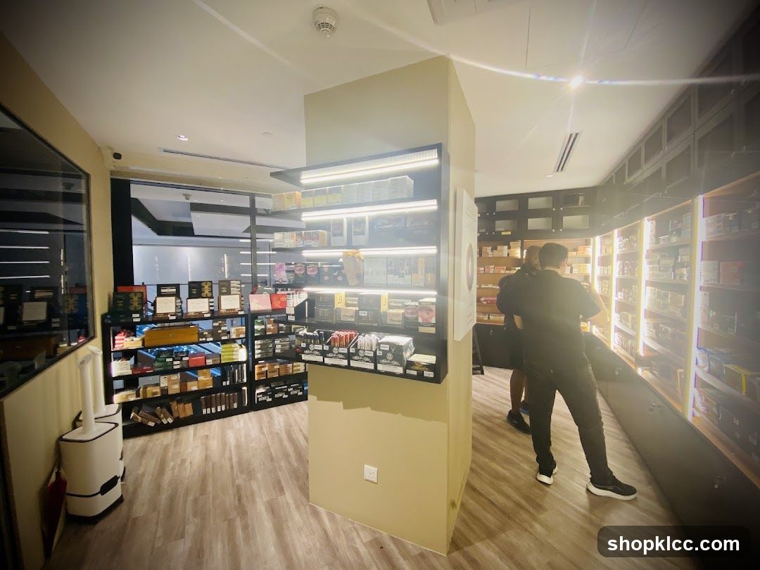 Interior of a store with shelves stocked with products